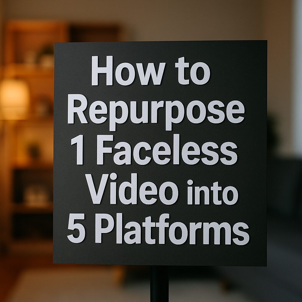An advanced guide to repurposing a single faceless video into content for YouTube, TikTok, Instagram, Pinterest, and Facebook using automation tools