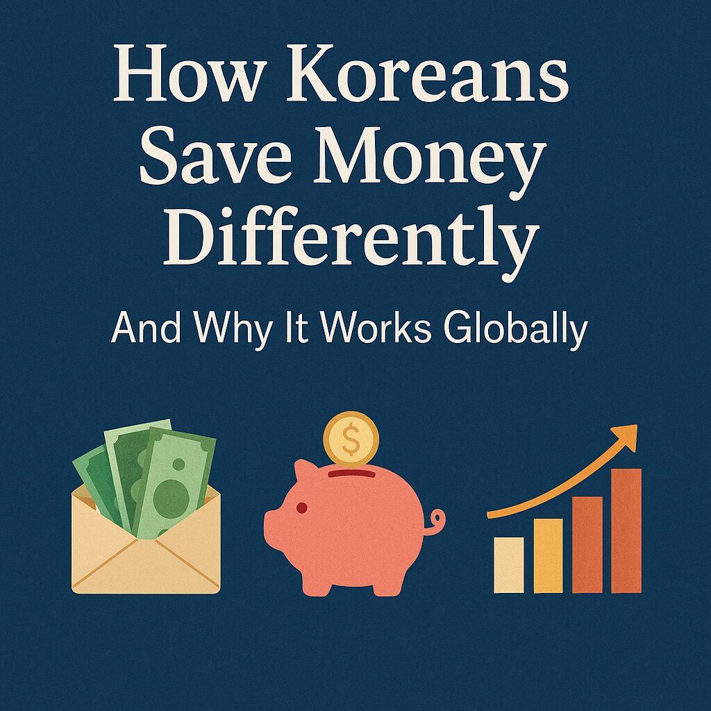 A visual of Korean people saving money with discipline and long-term planning