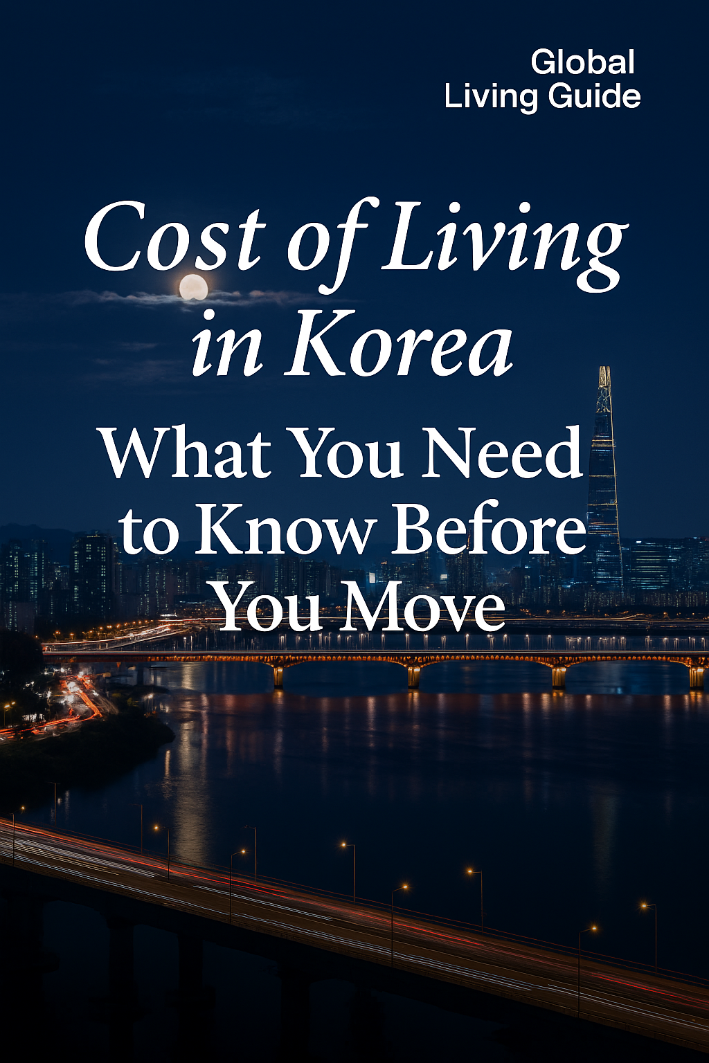 A cost breakdown for foreigners living in Korea in 2025, showing expenses for housing, food, transportation, and healthcare