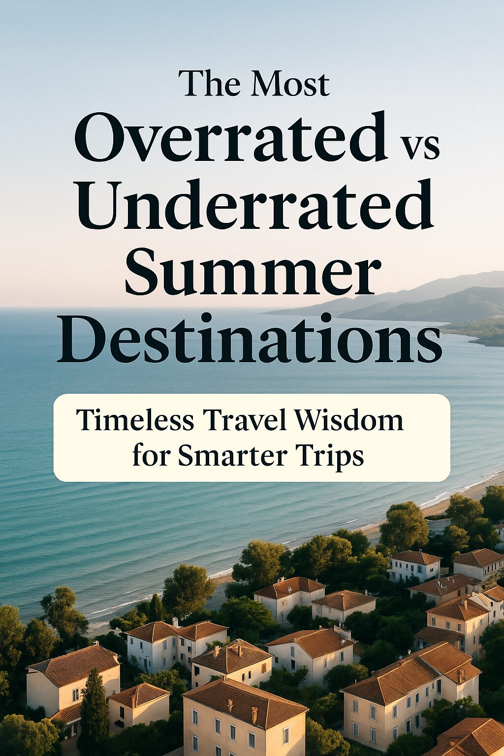 A peaceful beach town with minimal tourists, representing underrated summer destinations