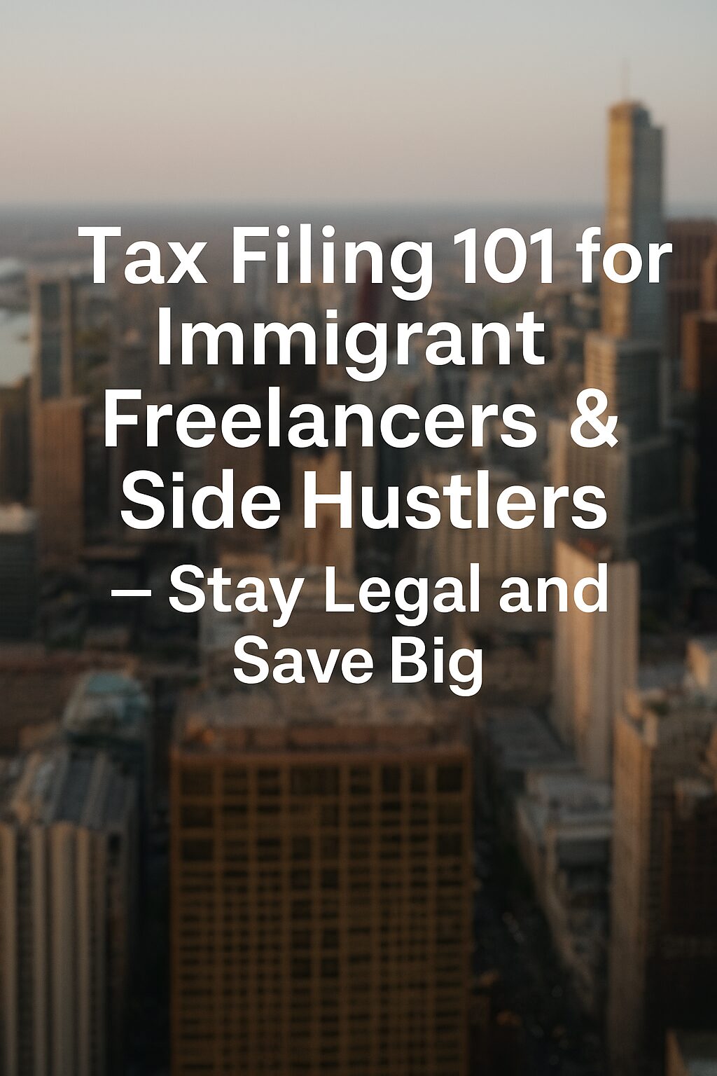 A tax folder, calculator, and financial documents arranged on a clean desk, representing tax planning for immigrant freelancers in the U.S.