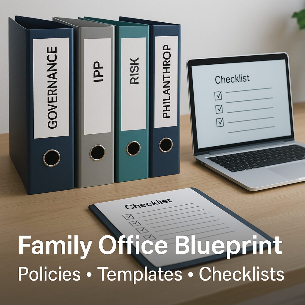 One hub for building a family office: policies, templates, checklists, and a 90-day roadmap to secure dynastic wealth.