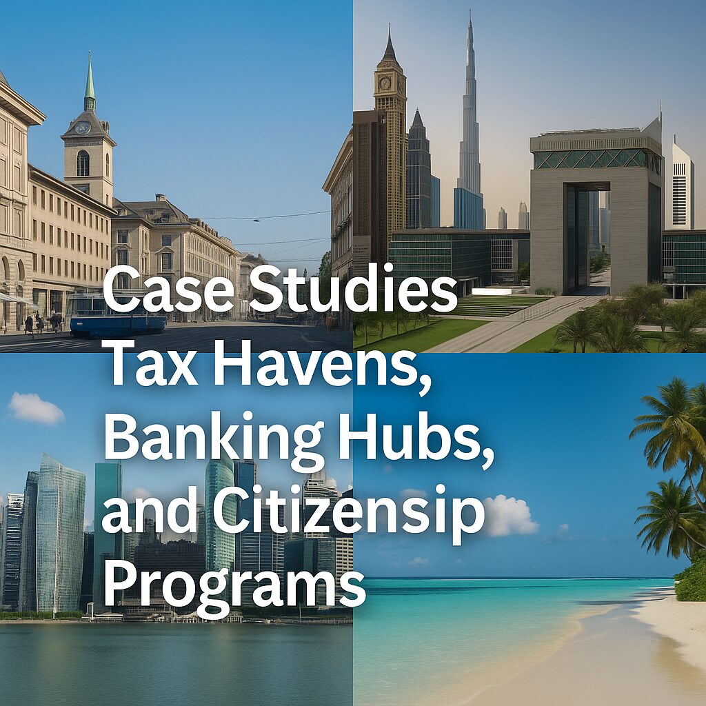 Real-world global wealth strategies through tax havens, banking hubs, and second citizenship programs.