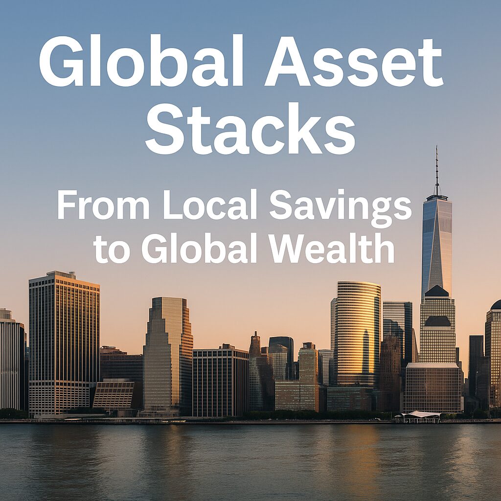 Skyline of global financial district representing the foundation of Global Asset Stacks.