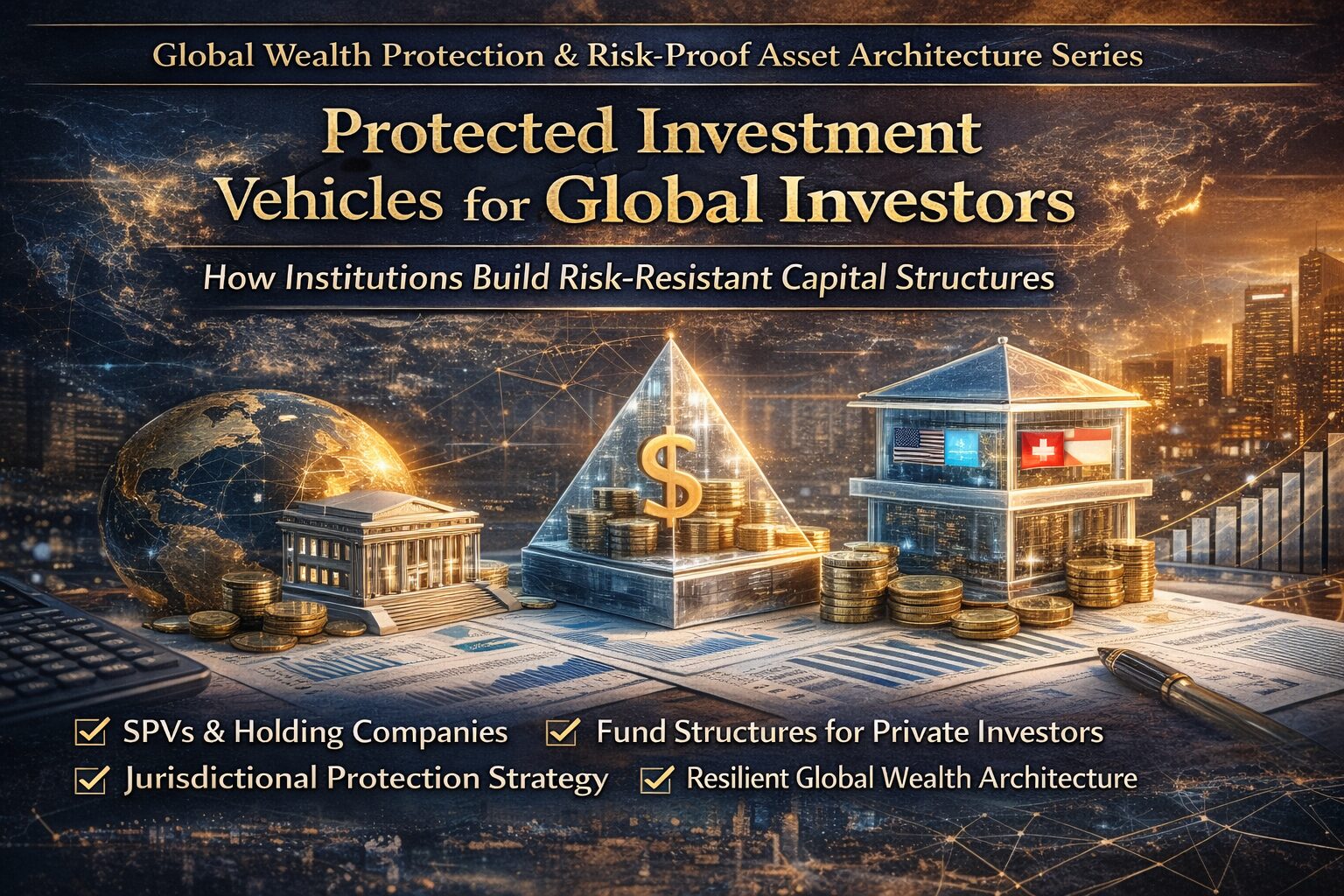 Protected investment vehicles and global asset structures illustrating how institutions isolate risk and protect capital across jurisdictions
