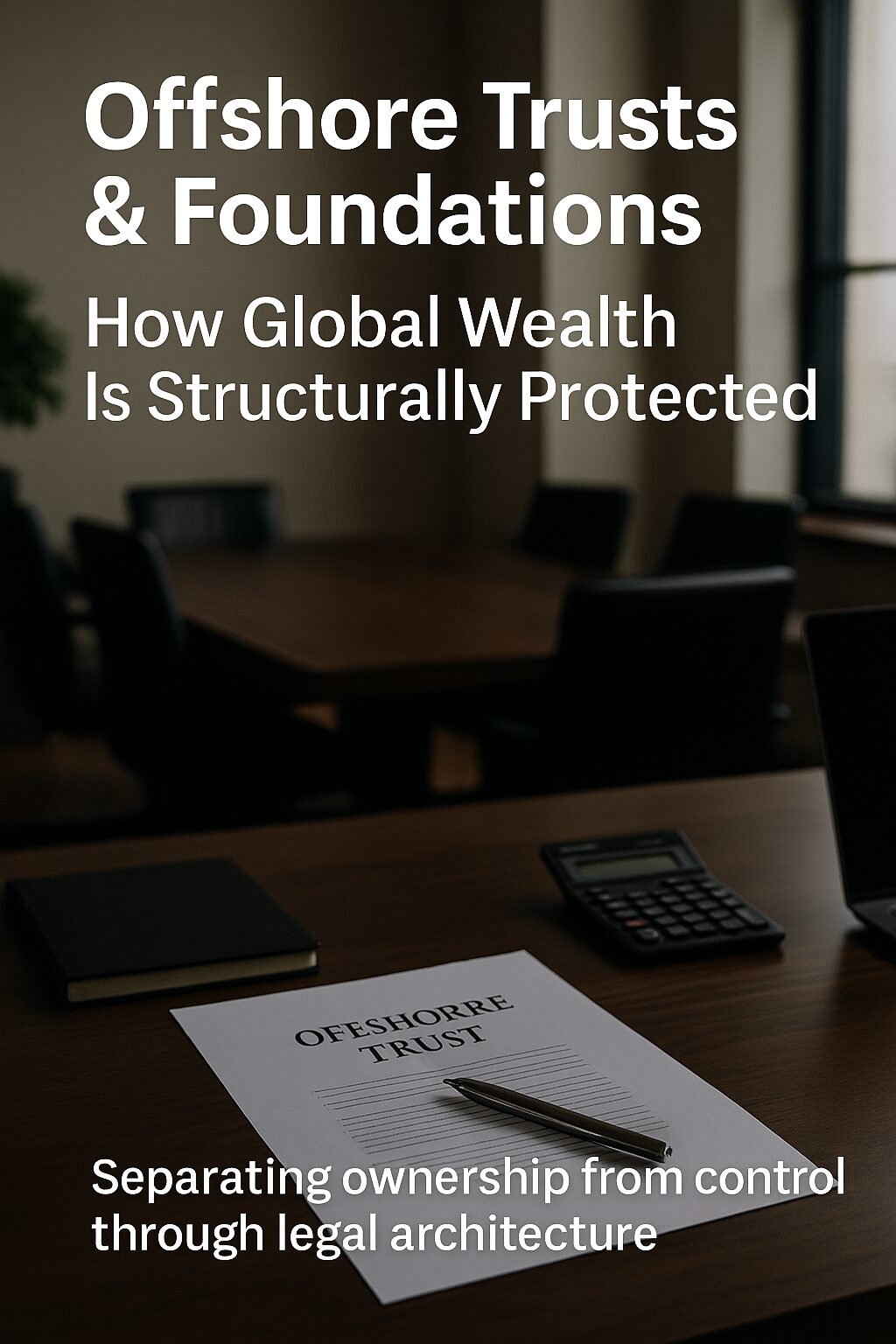 Offshore trusts and private foundations illustrating how global investors separate ownership from control using multilayer asset protection structures.