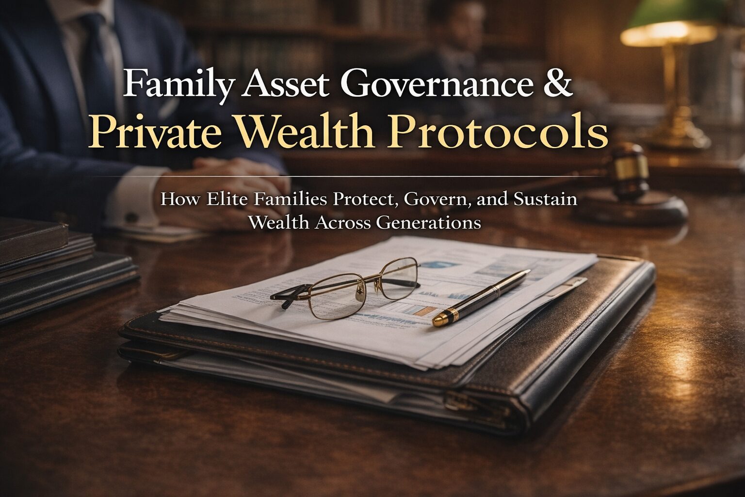 Family asset governance and private wealth protocols illustrated through structured financial documents and institutional decision frameworks