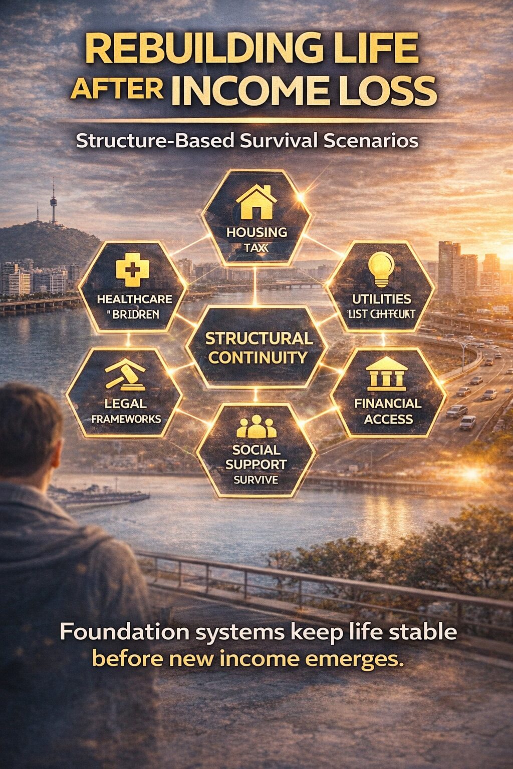 Structural survival systems keeping life stable after income loss across housing, healthcare, utilities, and financial access